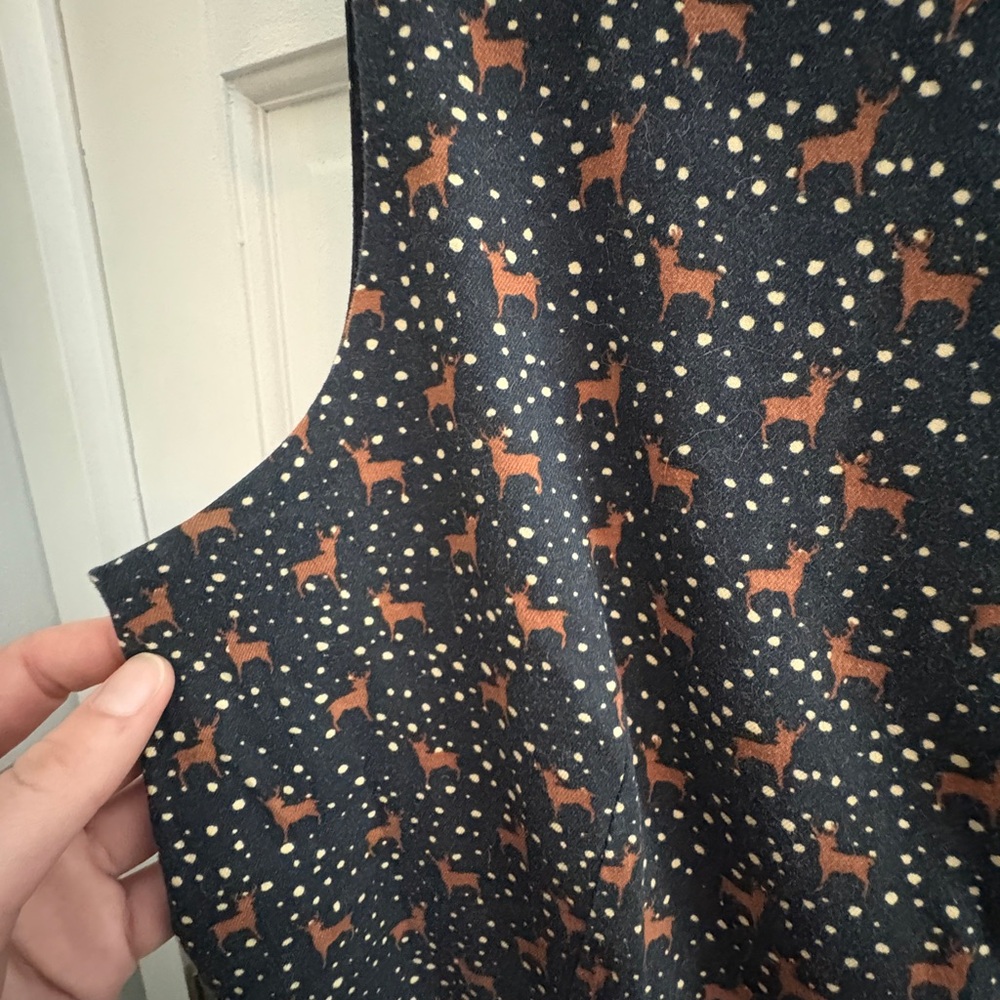 L.L. Bean Navy Midi Dress with Deer Pattern - Picture 8 of 9